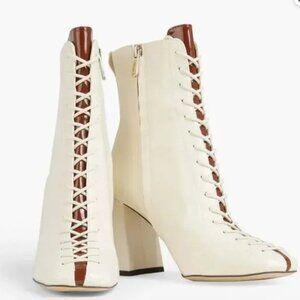 Carney Lace-up Faux Leather Ankle Boots